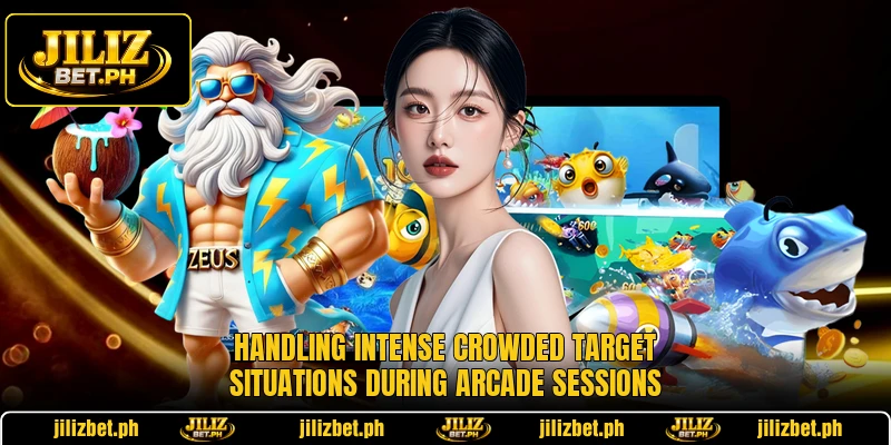 Handling intense crowded target situations during arcade sessions