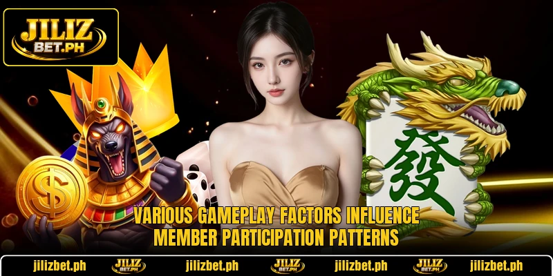 Various gameplay factors influence member participation patterns