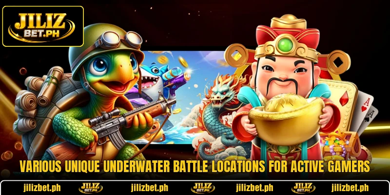 Various unique underwater battle locations for active gamers