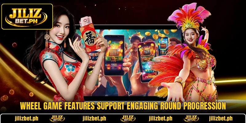 Wheel game features support engaging round progression